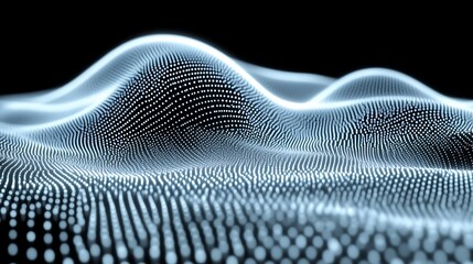 Abstract Blue Light Particle Wave Pattern