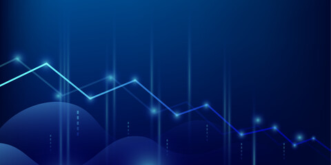 stock arrow up growth digital blue abstract background. stock graph investment to success. financial data graph strategy. market chart profit money.