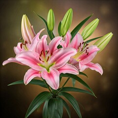Naklejka premium pink lily flower