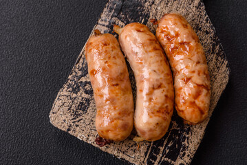 Grilled sausages with spices and herbs