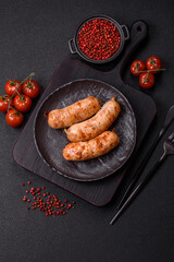 Grilled sausages with spices and herbs