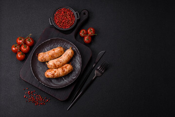 Grilled sausages with spices and herbs