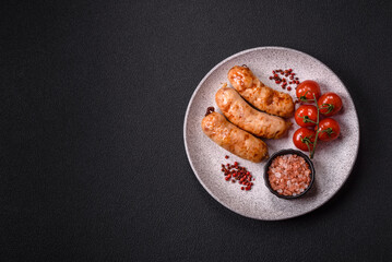 Grilled sausages with spices and herbs