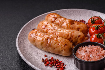 Grilled sausages with spices and herbs