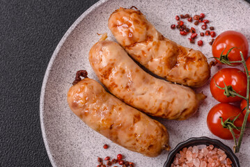 Grilled sausages with spices and herbs