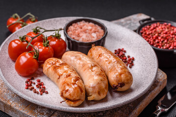 Grilled sausages with spices and herbs