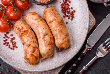 Grilled sausages with spices and herbs