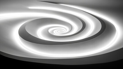 Fototapeta premium a spiral staircase is captured in black and white.