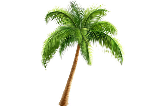 palm tree isolated on white background, vector palm tree