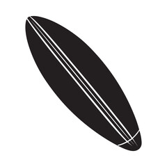 surfboard silhouette, black and white silhouette, vector and illustration