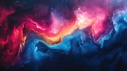Abstract Planet Earth with Swirling Colors in Space