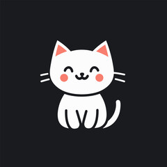 Cute character design of the little cat sticking a tongue out