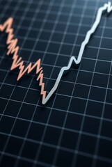 Naklejka premium Dynamic Stock Market Trends Visualization with Fluctuating Graph Lines