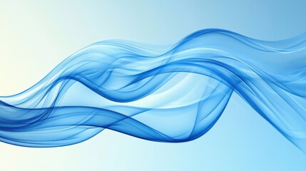 Fototapeta premium Abstract blue wave, flowing, dynamic, elegant design.