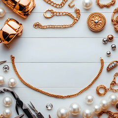 Fototapeta premium Golden Jewelry Making Illustration