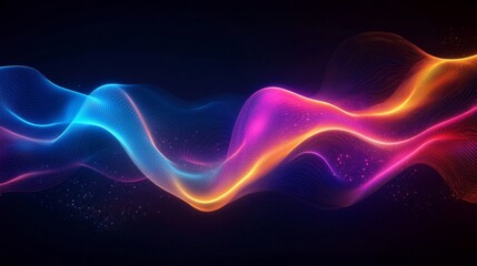 Fototapeta premium Abstract Colorful Waves Flowing Dark Background