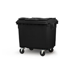 High-Quality Black Industrial Dumpster with Wheels for Efficient Waste Management and Disposal in Various Commercial and Industrial Settings