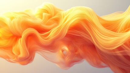Fototapeta premium Abstract orange flowing wave, 3D render.