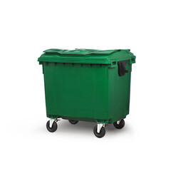 High-Quality Green Color Industrial Dumpster on Wheels for Efficient Waste Management and Disposal...