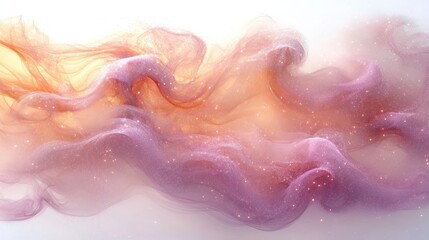 Fototapeta premium Abstract pastel pink and orange swirls with glitter.
