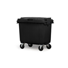 High-Quality Black Industrial Dumpster with Wheels for Efficient Waste Management and Disposal in Various Commercial and Industrial Settings