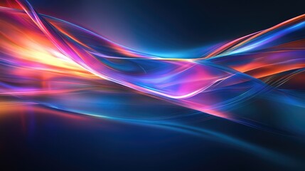 A futuristic abstract background projected as a hologram, with layered textures and vibrant light effects