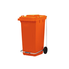 High-Quality Orange Color Industrial Dumpster on Wheels for Efficient Waste Management and Disposal in Commercial and Industrial Settings