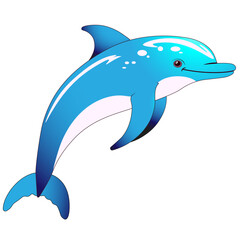 Blue dolphin without background vector