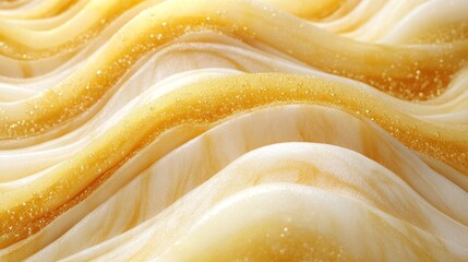 Fototapeta premium Abstract wavy texture with gold glitter accents.