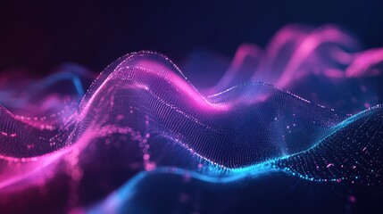 A futuristic abstract hologram, glowing with geometric lines and fluid motion, casting an otherworldly ambiance