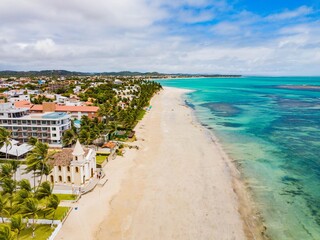 Aerial view of Campas beach, Tamandaré, Pernambuco