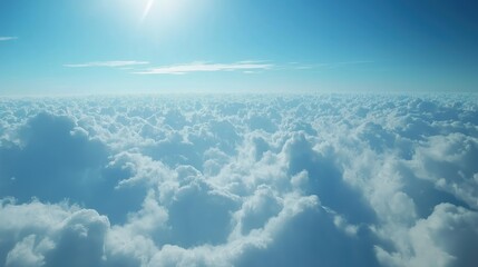 Fototapeta premium The sky is filled with clouds and the sun is shining brightly