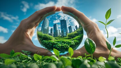 Hands Holding a Globe Concept Image Representing the Saving Our Planet Initiative, Great for Environmental Campaigns and Awareness Projects