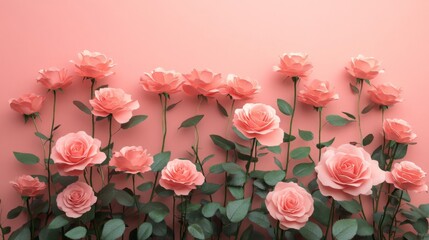 Delicate Pink Roses Arranged Against A Soft Background