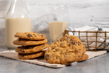 Close-Up of Chocolate Chip Cookies