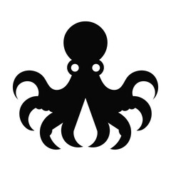Minimalist octopus silhouette vector illustration