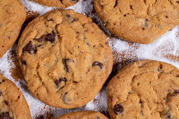 Close-Up of Chocolate Chip Cookies