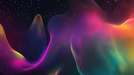 A gradient design with a holographic glow, featuring neon light effects and smooth color transitions