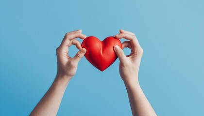 female hands holding red heart