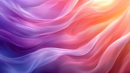 Soft Draped Fabric Shows Gradient Of Purple Pink And Orange Hues