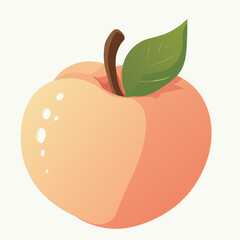 Juicy Peach Illustration:  A vibrant and juicy peach illustration with a green leaf, perfect for adding a touch of freshness and summery vibes to your designs.  