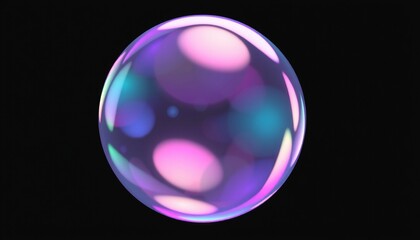 purple ball on black background