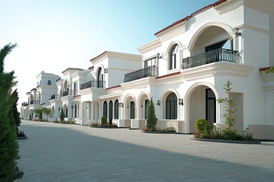 Luxury townhouse and villa community investment in modern real estate development project