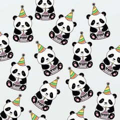 Obraz premium Seamless pattern with pandas
