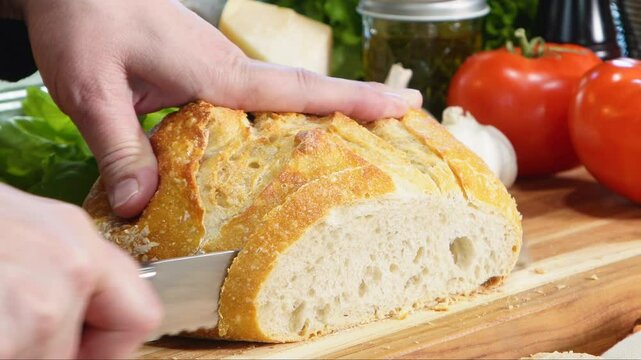 Cooking a delicious Margherita grilled cheese sandwiches for lunch.  A twist on the regular grilled cheese we have added mozzarella cheese, fresh tomatoes, basil, garlic and sourdough bread.