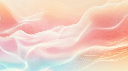Obraz premium Abstract Pastel Waves Flowing Softly Across Canvas