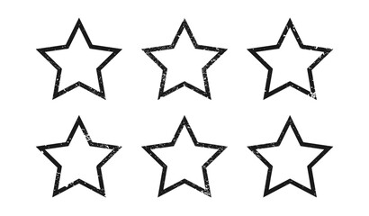 Set of grunge borders in star form