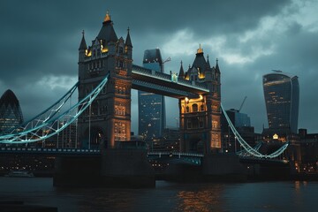 Twilight at tower bridge  a stunning blend of historic and modern london architecture © Daria