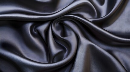 Fototapeta premium Dark Grey Satin Fabric Draped Luxuriously