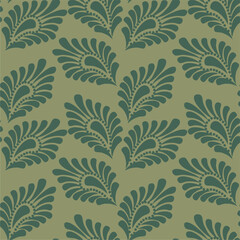 Seamless vector pattern print wallpaper background with paisley ornament ethnic art decor design	